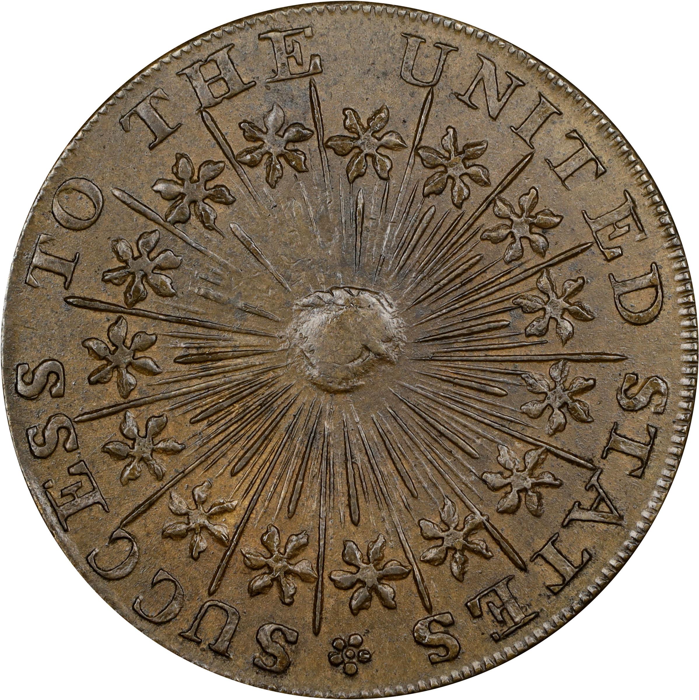 image for: Undated (ca. 1793) Washington Success Medal. Large Size. Musante GW-42, Baker-266, W-10915. Second Die. Brass. Reeded Edge. MS-62 (PCGS).