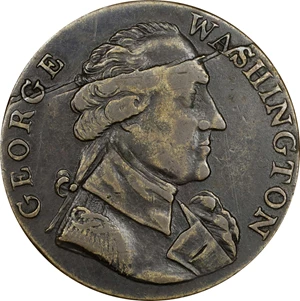 image for: Undated (ca. 1793) Washington Success Medal. Large Size. Musante GW-43, Baker-265, var., W-Unlisted. Third Die. Brass. Plain Edge. EF-40 (PCGS).
