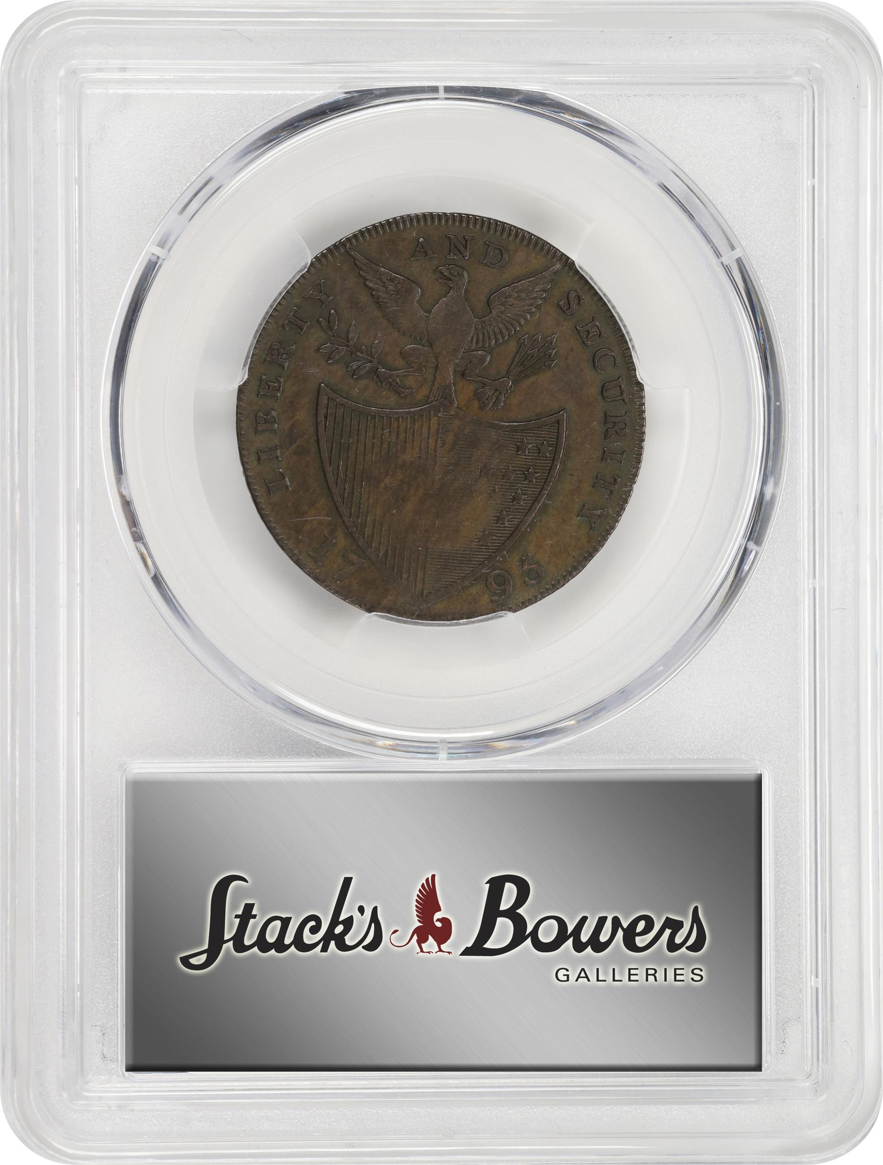image for: 1795 Washington Liberty and Security Halfpenny. Musante GW-48, Baker-31, W-11015. Copper. LONDON Edge. AU-50 (PCGS).