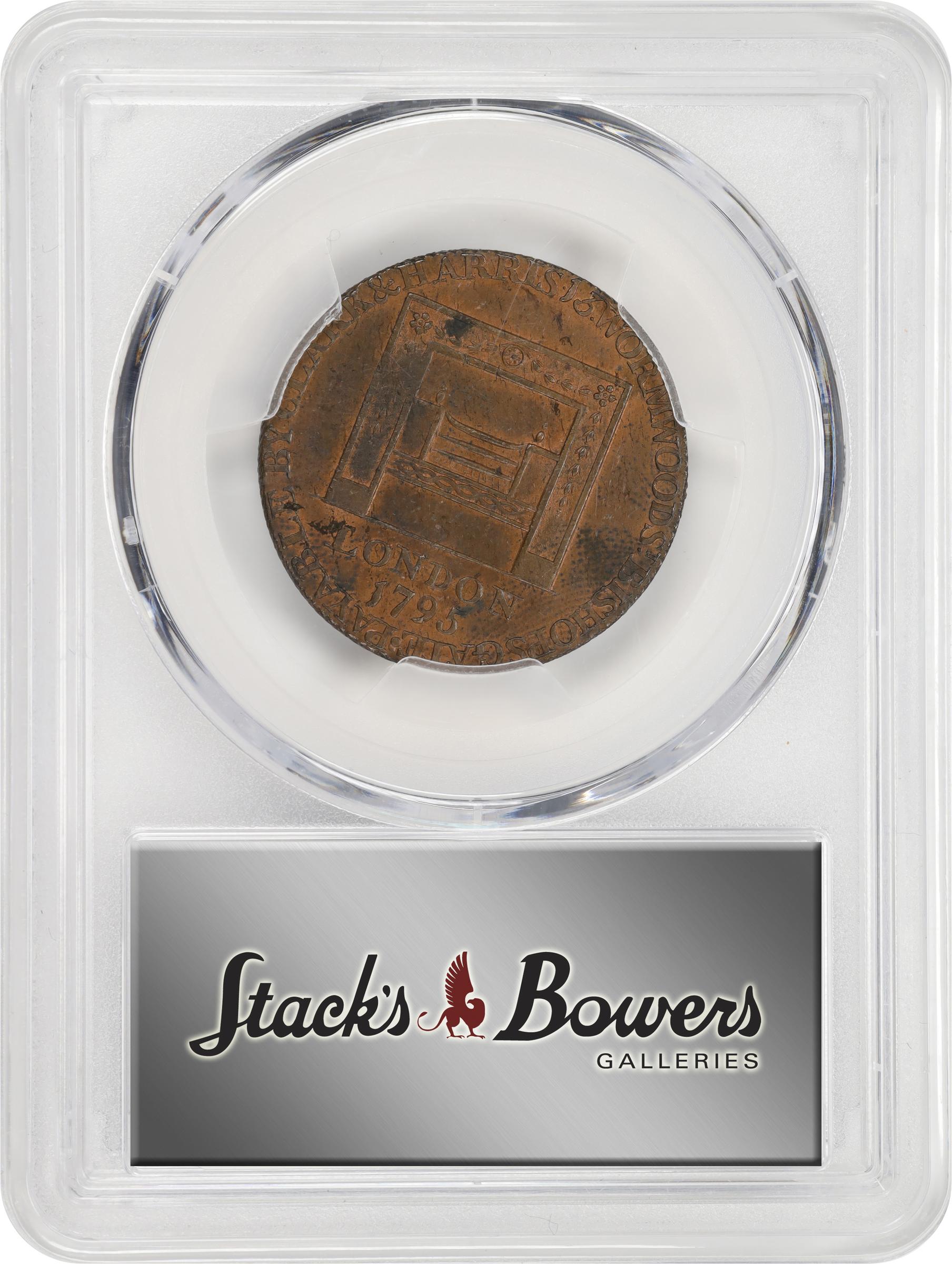 image for: 1795 Washington Grate Halfpenny. Musante GW-49, Baker-29B, W-10955. Large Buttons. Copper. Diagonally Reeded Edge. MS-64 RB (PCGS).