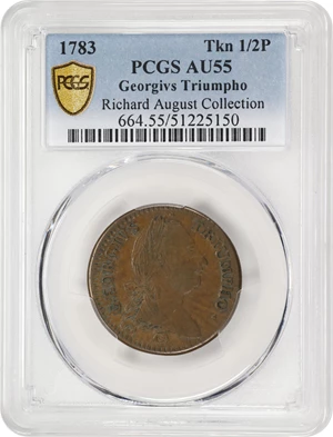 image for: 1783 Washington Georgius Triumpho Token. Musante GW-54, Baker-7, W-10100. AU-55 (PCGS).