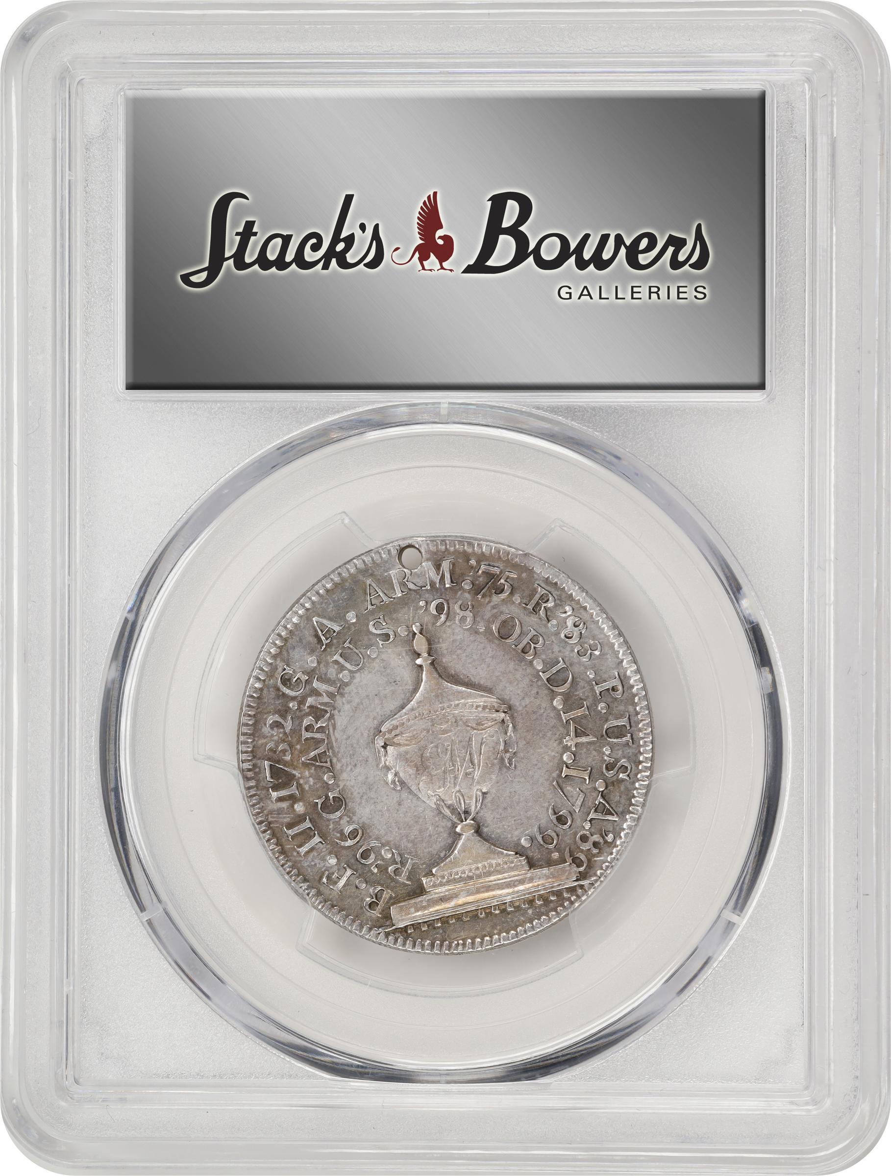 image for: "1799" (ca. 1800) Washington Funeral Urn Medal. Musante GW-70, Baker-166A, Fuld Dies 1-B. Silver. AU-55 (PCGS).