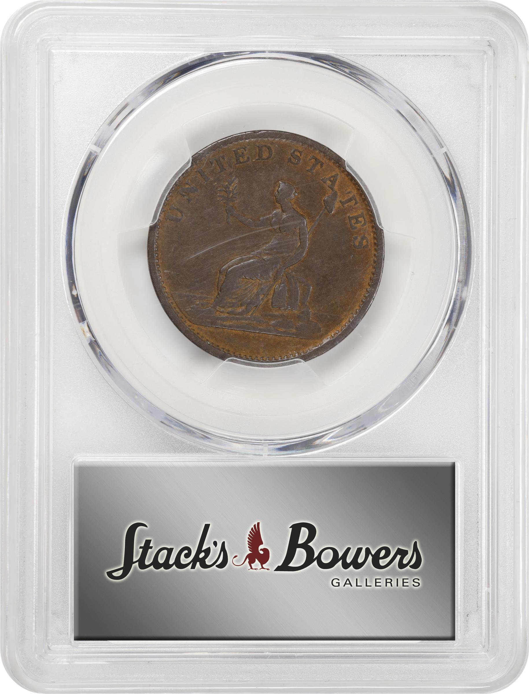 image for: "1783" (ca. 1820) Washington Draped Bust Copper. Musante GW-106, Vlack 13-J, Baker-2, W-10300. No Button. Copper. Plain Edge. EF-45 (PCGS).