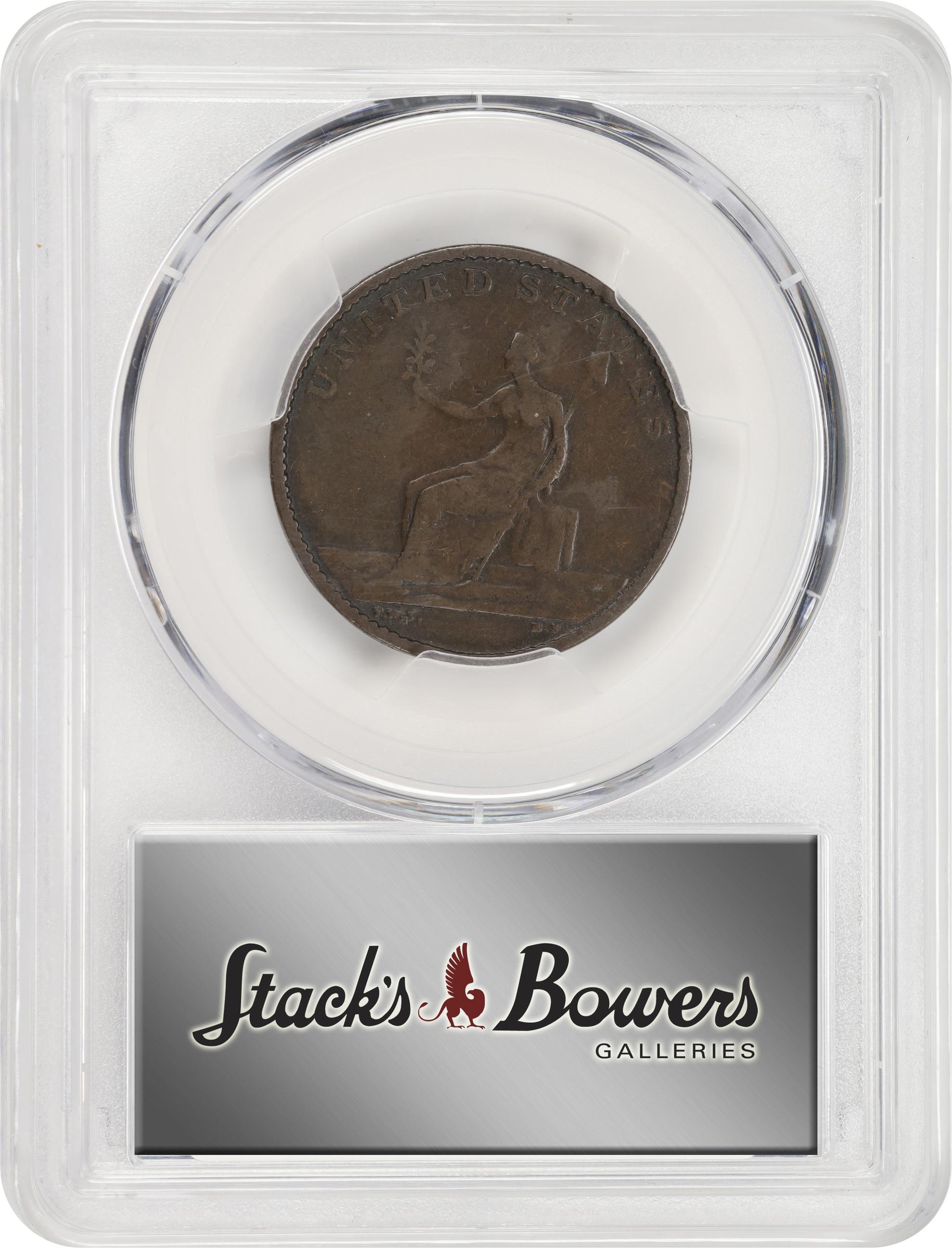 image for: "1783" (ca. 1820) Washington Draped Bust Copper. Musante GW-108, Vlack 20-P, Baker-5, W-10410. With Button. VF-25 (PCGS).