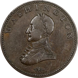 image for: Undated (ca. 1820) Washington Double-Head Cent. Second Obverse. Musante GW-111, Baker-6B, Vlack 29-Y, W-11210. Copper. Plain Edge. AU-50 (PCGS).