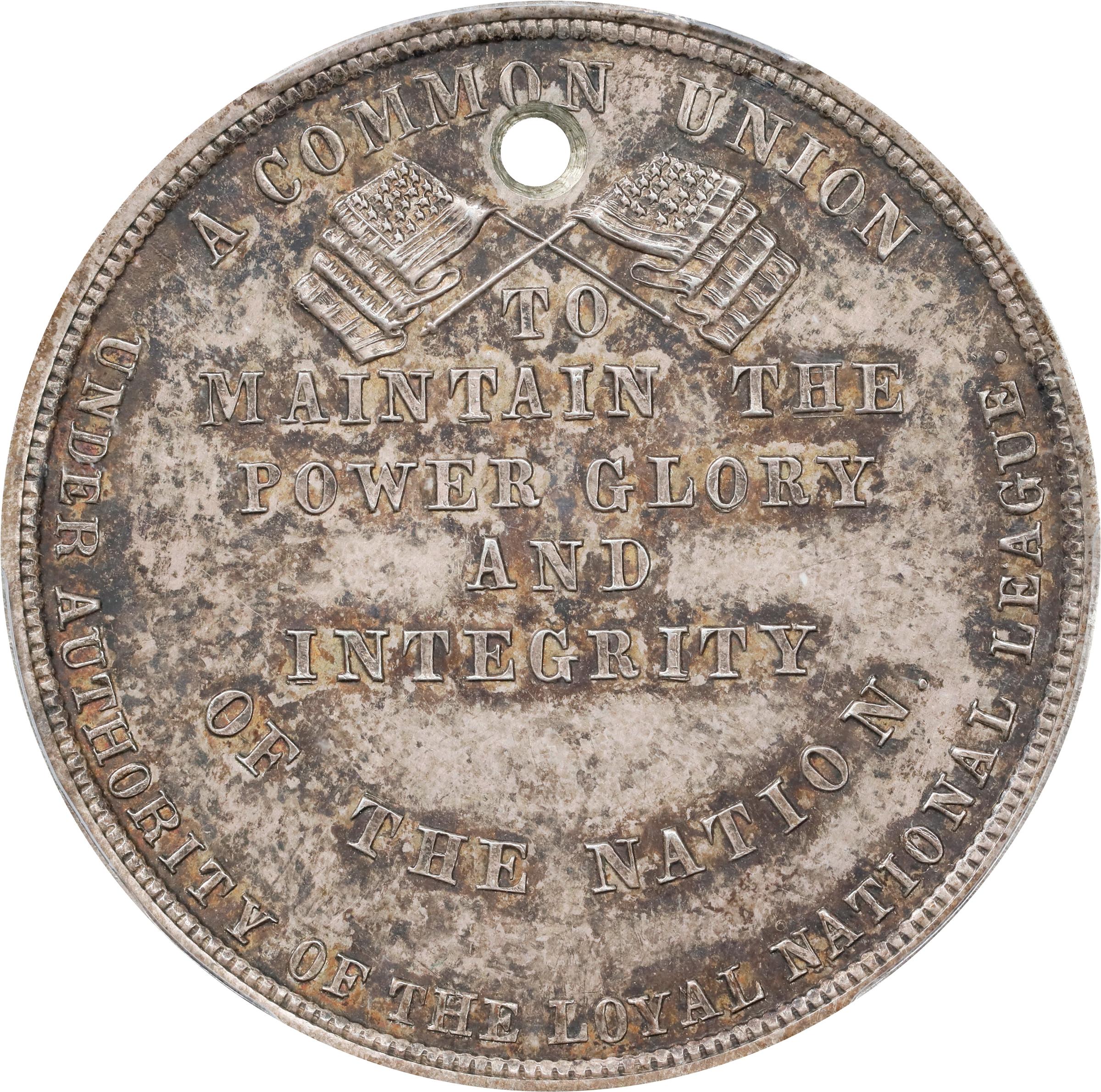 image for: Undated (ca. 1861) Loyal National League Medal. HK-874. Rarity-6. Silver. Unc Details--Holed (PCGS).
