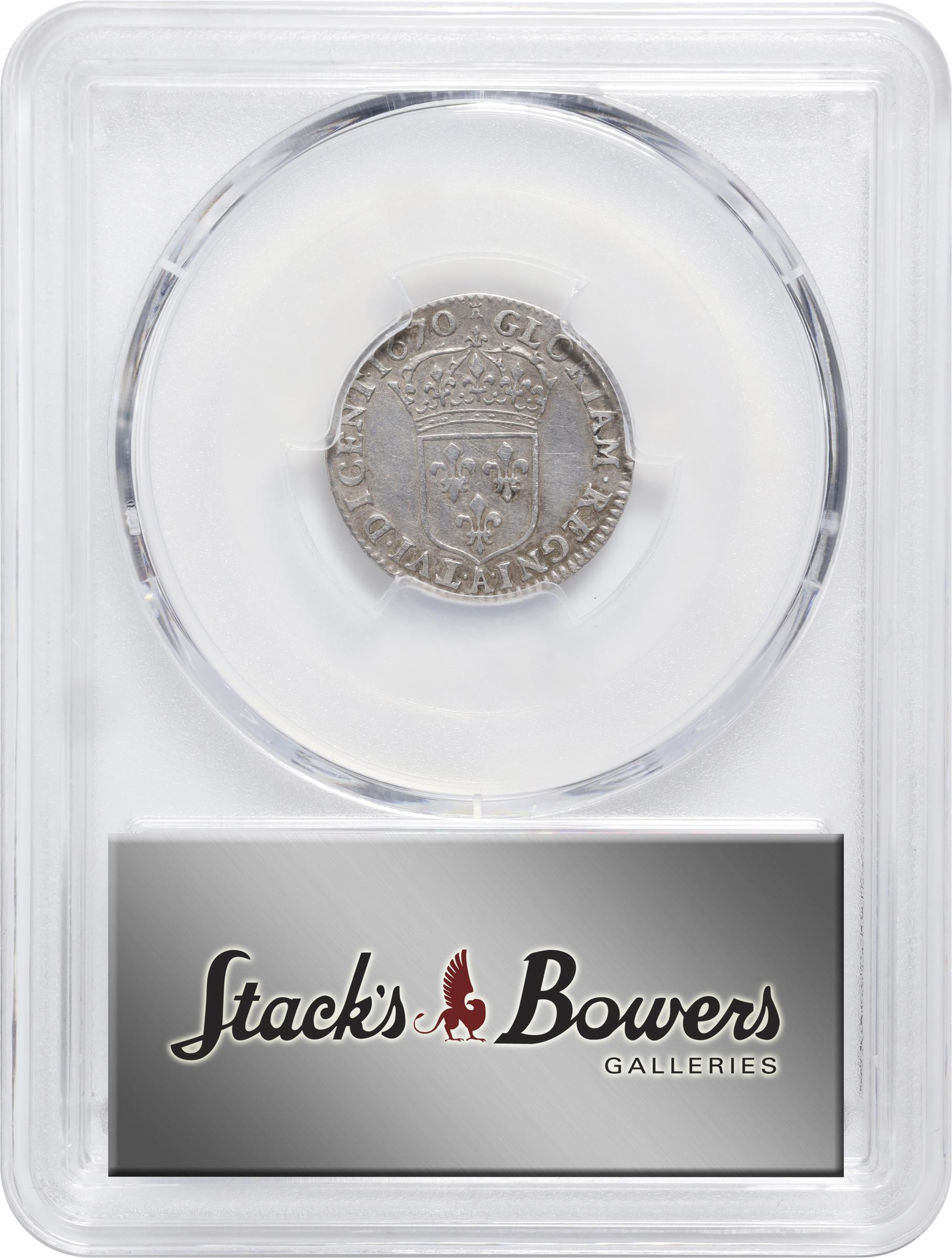 image for: 1670-A French Colonies 5 Sols. Paris Mint. Martin 11-C, Lecompte-186, Hodder-3, W-11605. VF Details--Cleaned (PCGS).