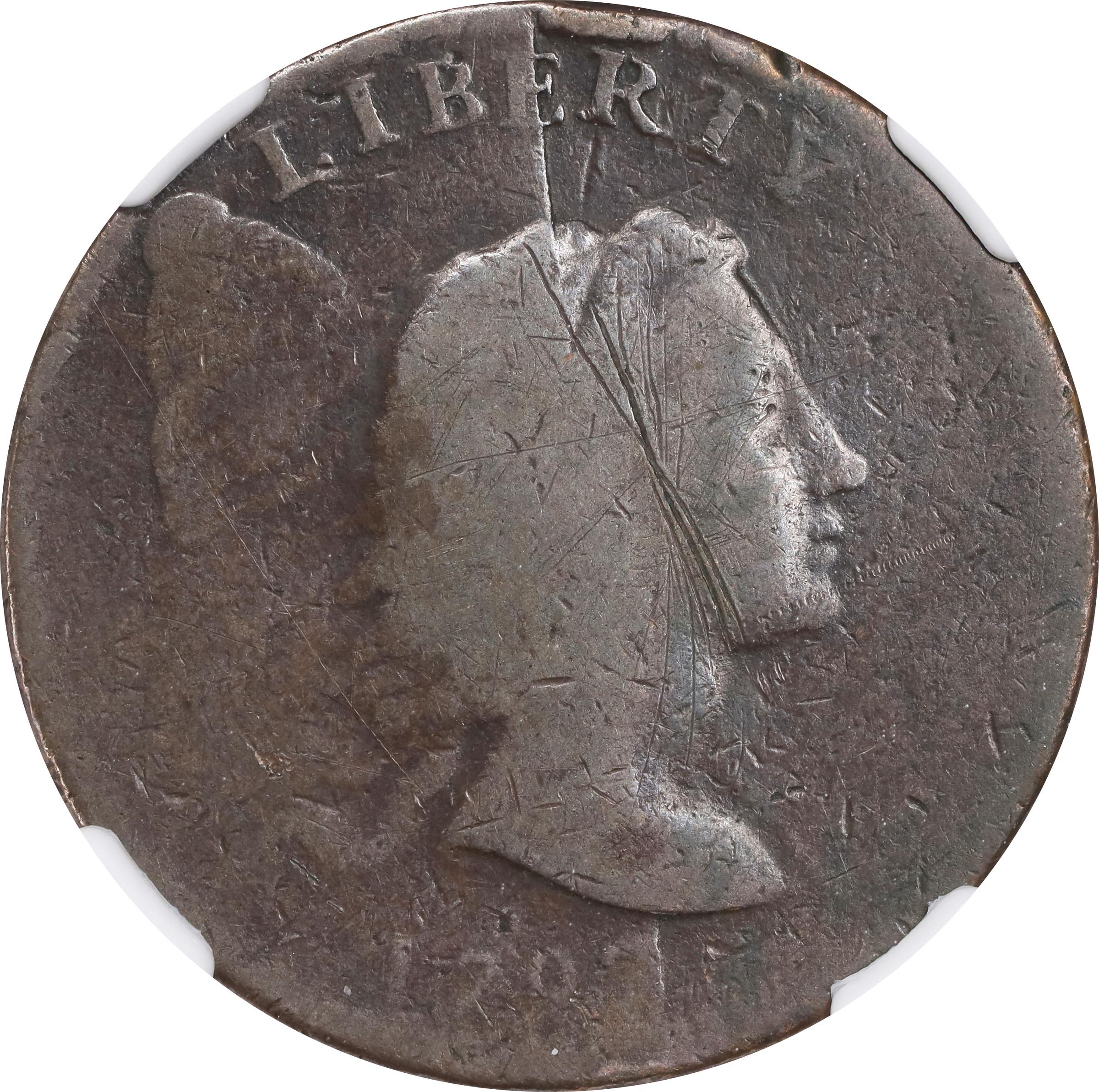 image for: 1793 Liberty Cap Cent. S-14, B-17. Rarity-5-. VG Details--Obverse Scratched (NGC).