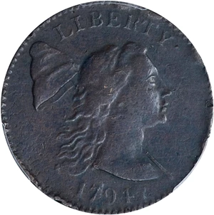 image for: 1794 Liberty Cap Cent. S-18b, B-2b. Rarity-4-. Head of 1793, Double Chin. VF Details--Rim Damage (PCGS).