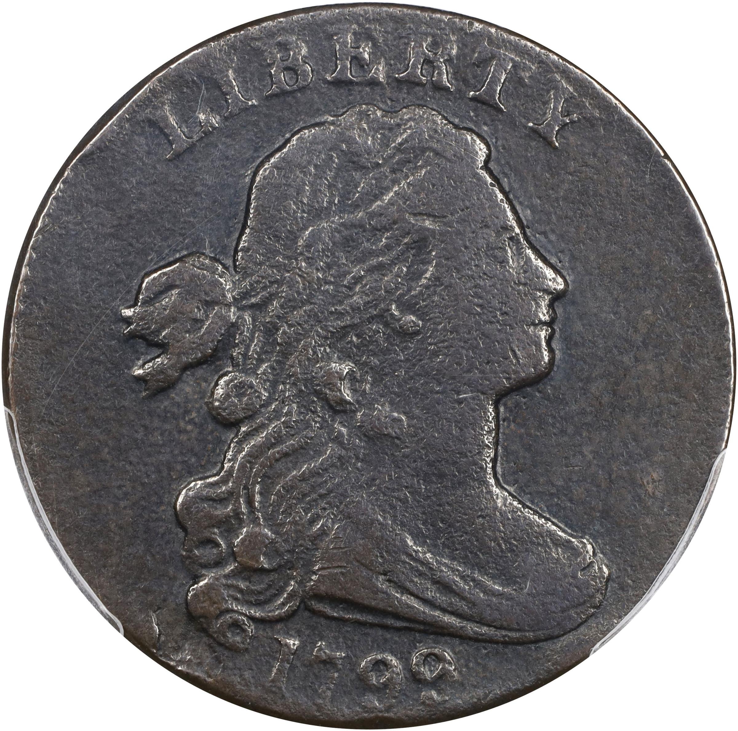 image for: 1799 Draped Bust Cent. S-189, B-3. Rarity-2. VF Details--Environmental Damage (PCGS).