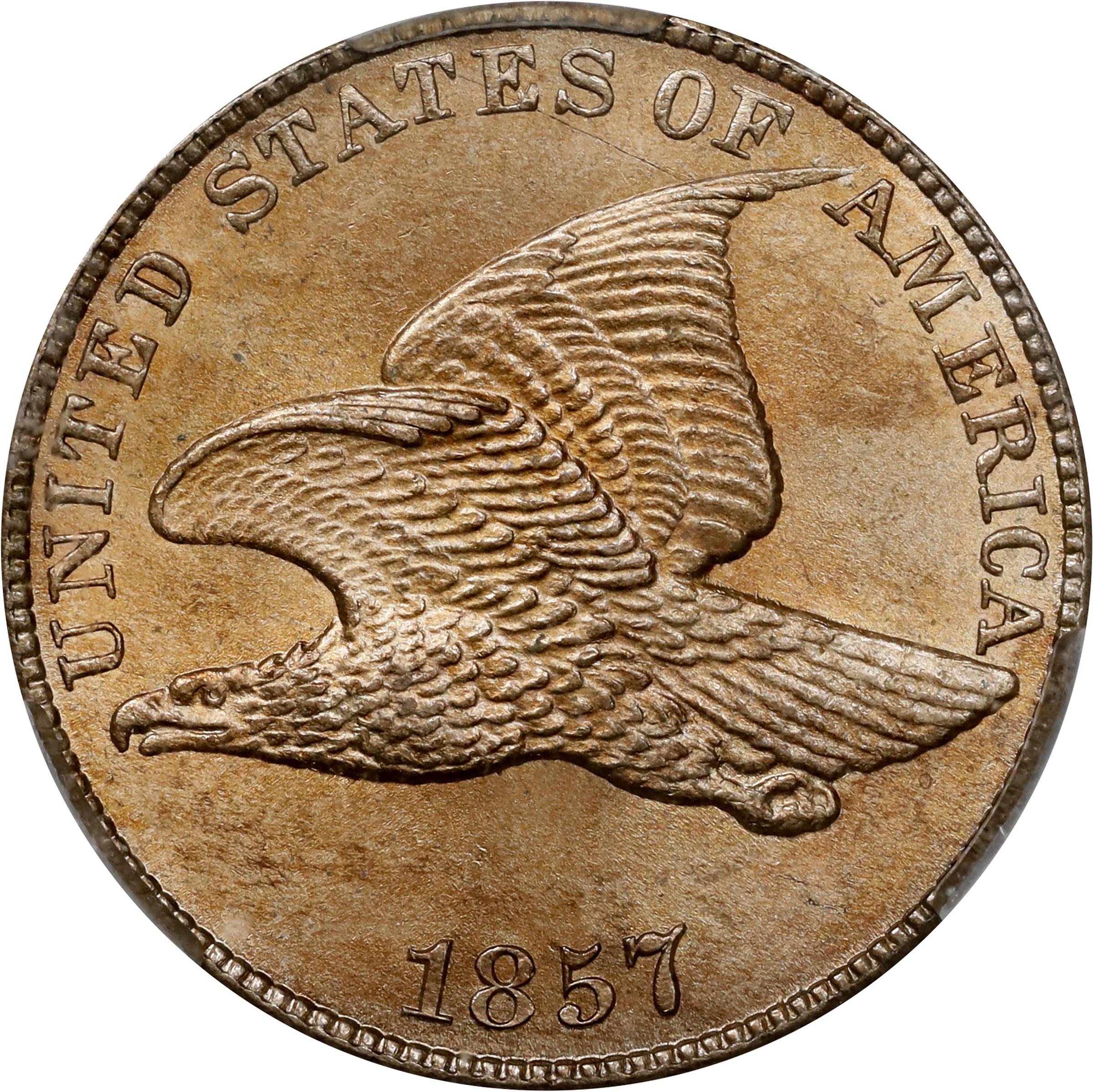 1857 1c Flying Eagle MS