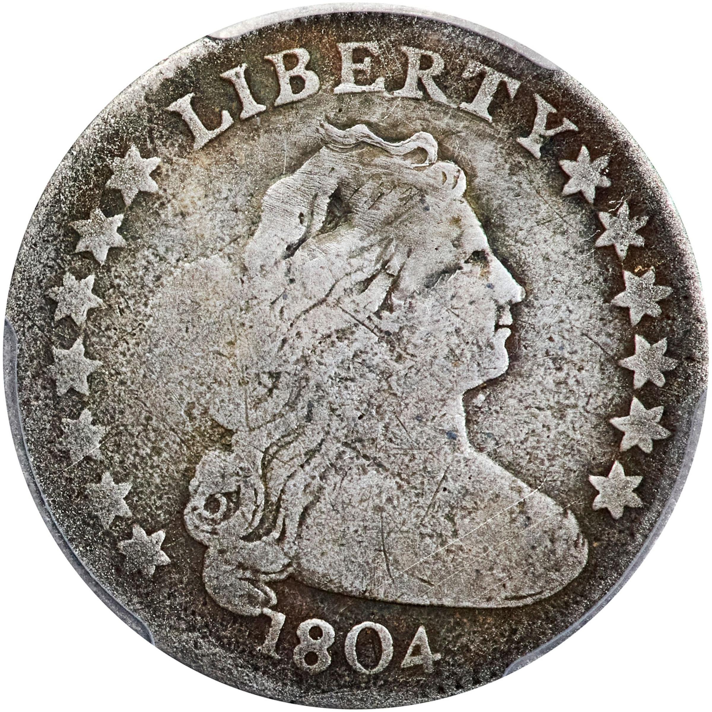 image for: 1804 Draped Bust Dime. JR-2. Rarity-5. 14 Stars on Reverse. VG Details--Environmental Damage (PCGS).