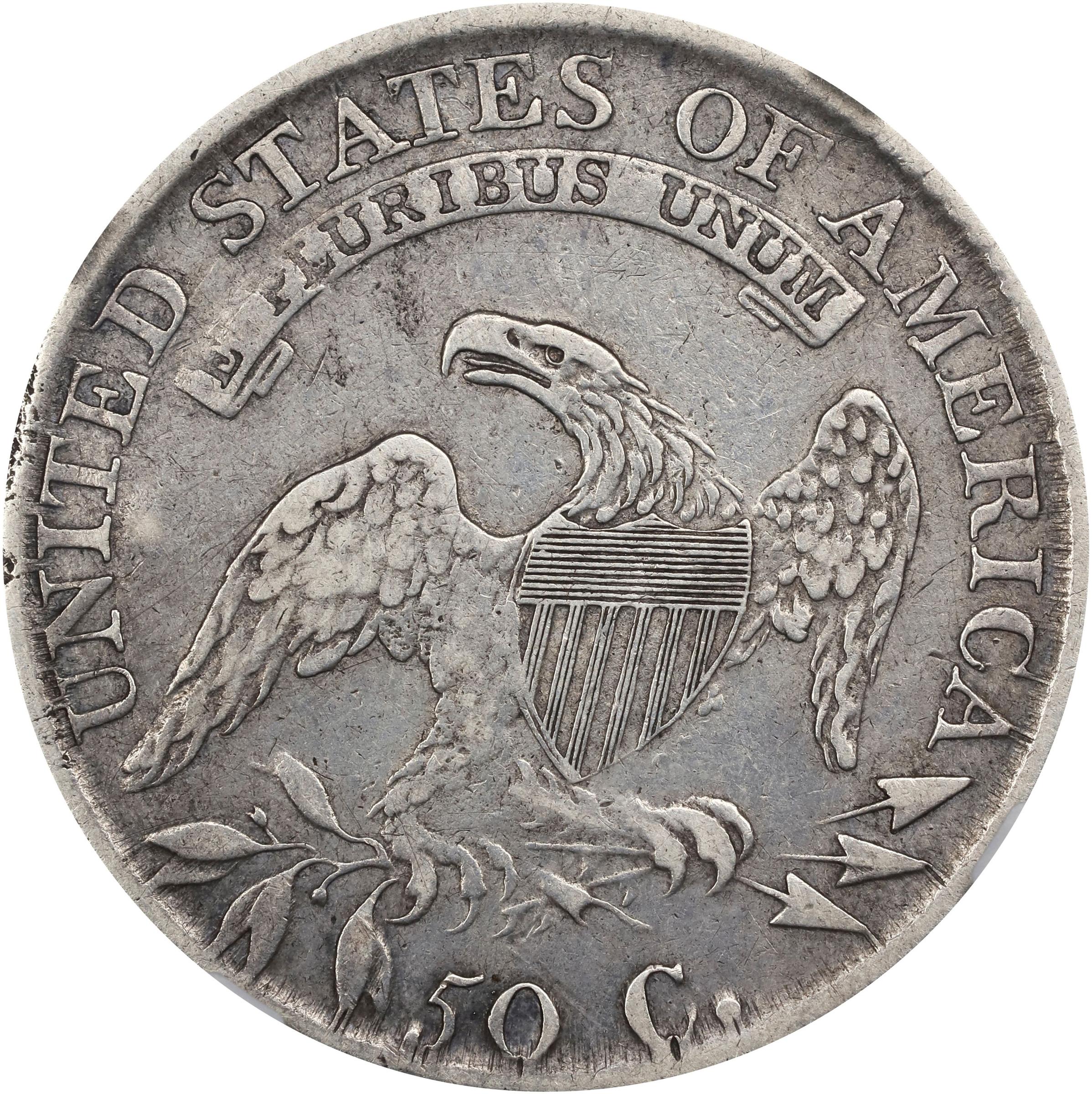 image for: 1812 Capped Bust Half Dollar. O-110b. Rarity-6. Single Leaf Below Wing. EF Details--Obverse Damage (NGC).