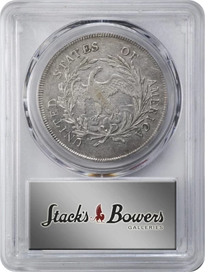 image for: 1795 Draped Bust Silver Dollar. BB-51, B-14. Rarity-2. Off-Center Bust. VF Details--Damage (PCGS).