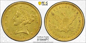 image for: 1839-C Liberty Head Half Eagle. Winter-1. EF Details--Cleaned (PCGS).