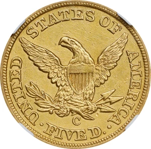 image for: 1846-C Liberty Head Half Eagle. Winter-1. AU Details--Cleaned (NGC).