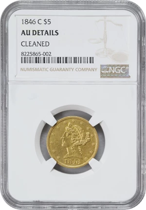 image for: 1846-C Liberty Head Half Eagle. Winter-1. AU Details--Cleaned (NGC).