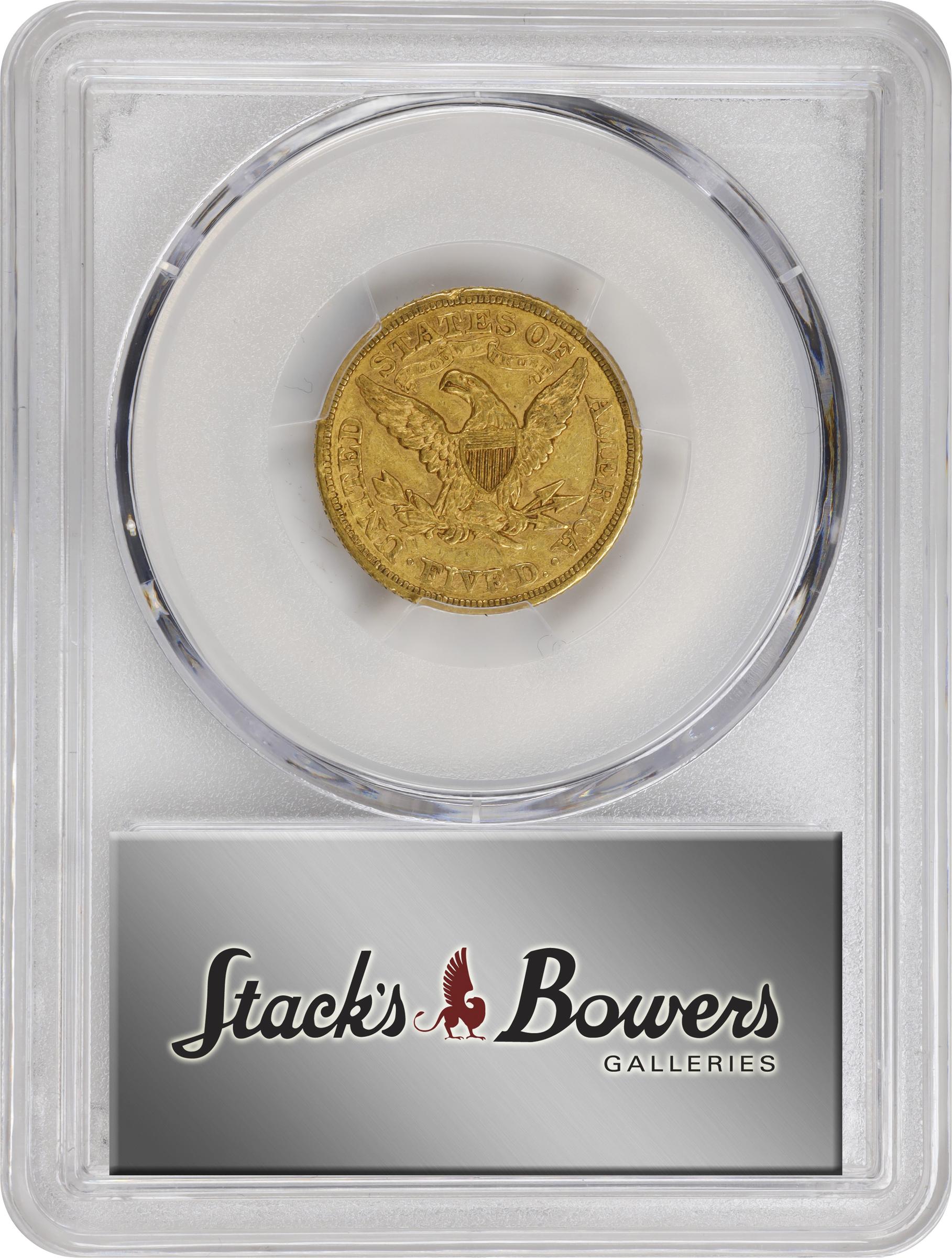image for: 1867 Liberty Head Half Eagle. EF Details--Bent (PCGS).