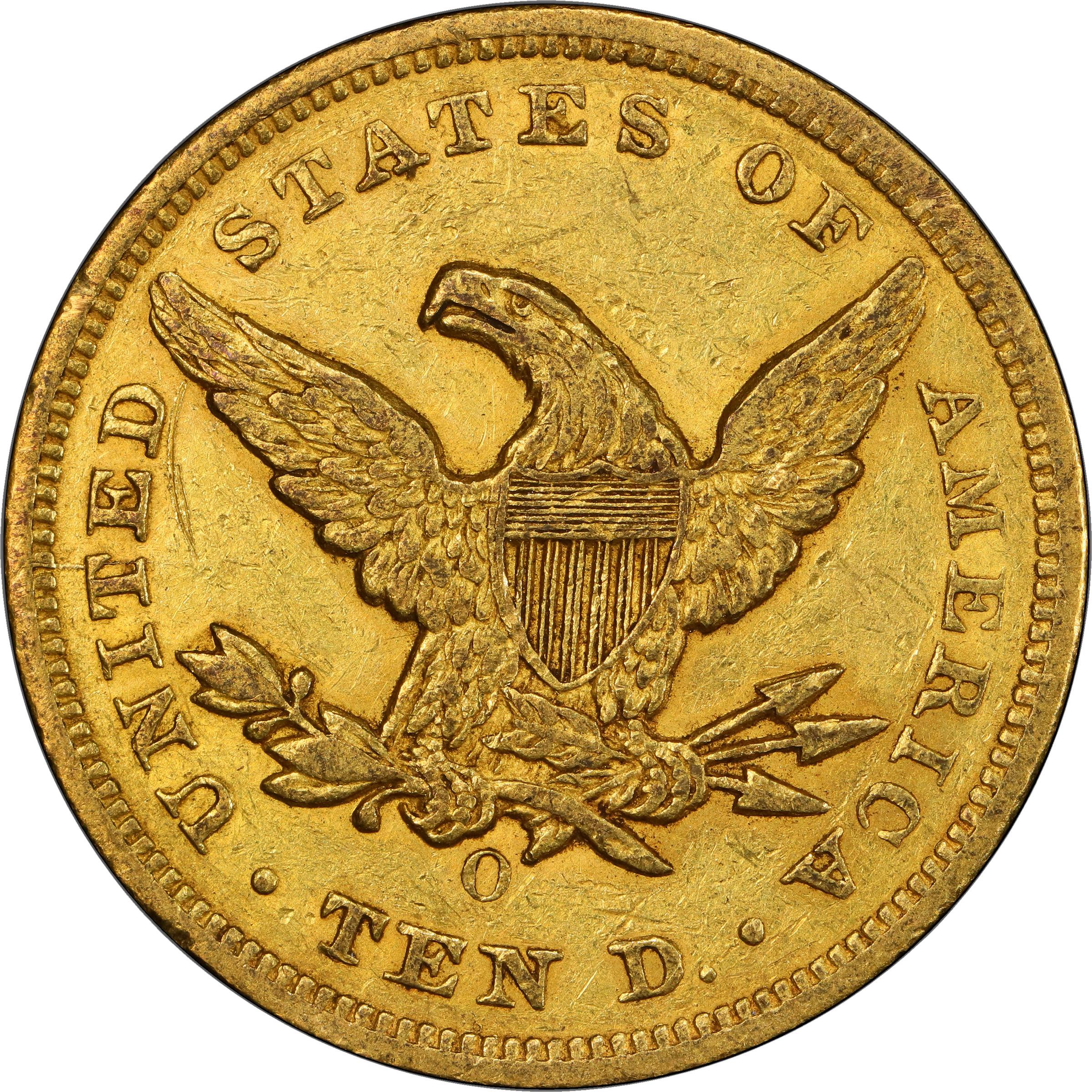 image for: 1856-O Liberty Head Eagle. Winter-2. AU Details--Scratch (PCGS).