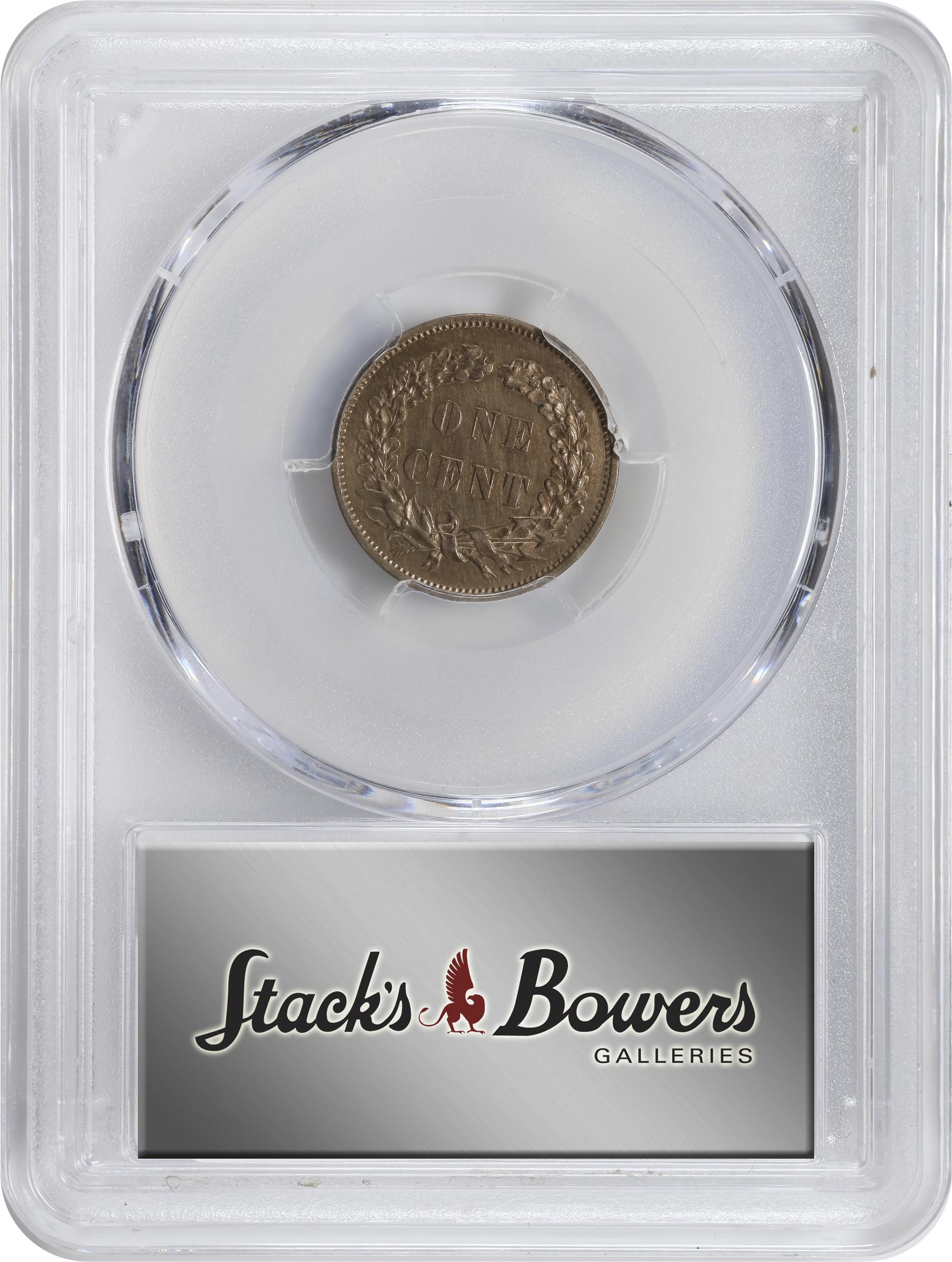 image for: 1858 Pattern Indian Cent. Judd-211, Pollock-262, Snow-PT26a, Snow Die Pair II. Rarity-4. Copper-Nickel. Plain Edge. Proof. Unc Details--Cleaned (PCGS).