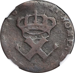 image for: 1722-H Sou, or 9 Deniers. La Rochelle Mint. Martin 2.22-D.5, W-11840. Rarity-3. Fine Details--Damaged (NGC).