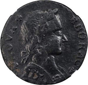 image for: 1787 Nova Eborac Copper. W-5760. Rarity-3. Medium Bust, Seated Figure Right. VF Details--Environmental Damage (NGC).