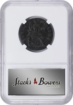 image for: 1787 Nova Eborac Copper. W-5760. Rarity-3. Medium Bust, Seated Figure Right. VF Details--Environmental Damage (NGC).