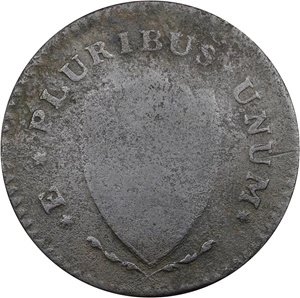 image for: 1787 New Jersey Copper. Maris 63-q, W-5365. Rarity-3. Sprig Above Plow, Broken Shield. Large Planchet. Fine, Granular.