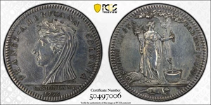 image for: "1796" (post-World War I) Castorland Medal, or Jeton. Paris Mint Restrike. W-9165. Silver. Plain Edge with (cornucopia) 1ARGENT. AU Details--Cleaned (PCGS).