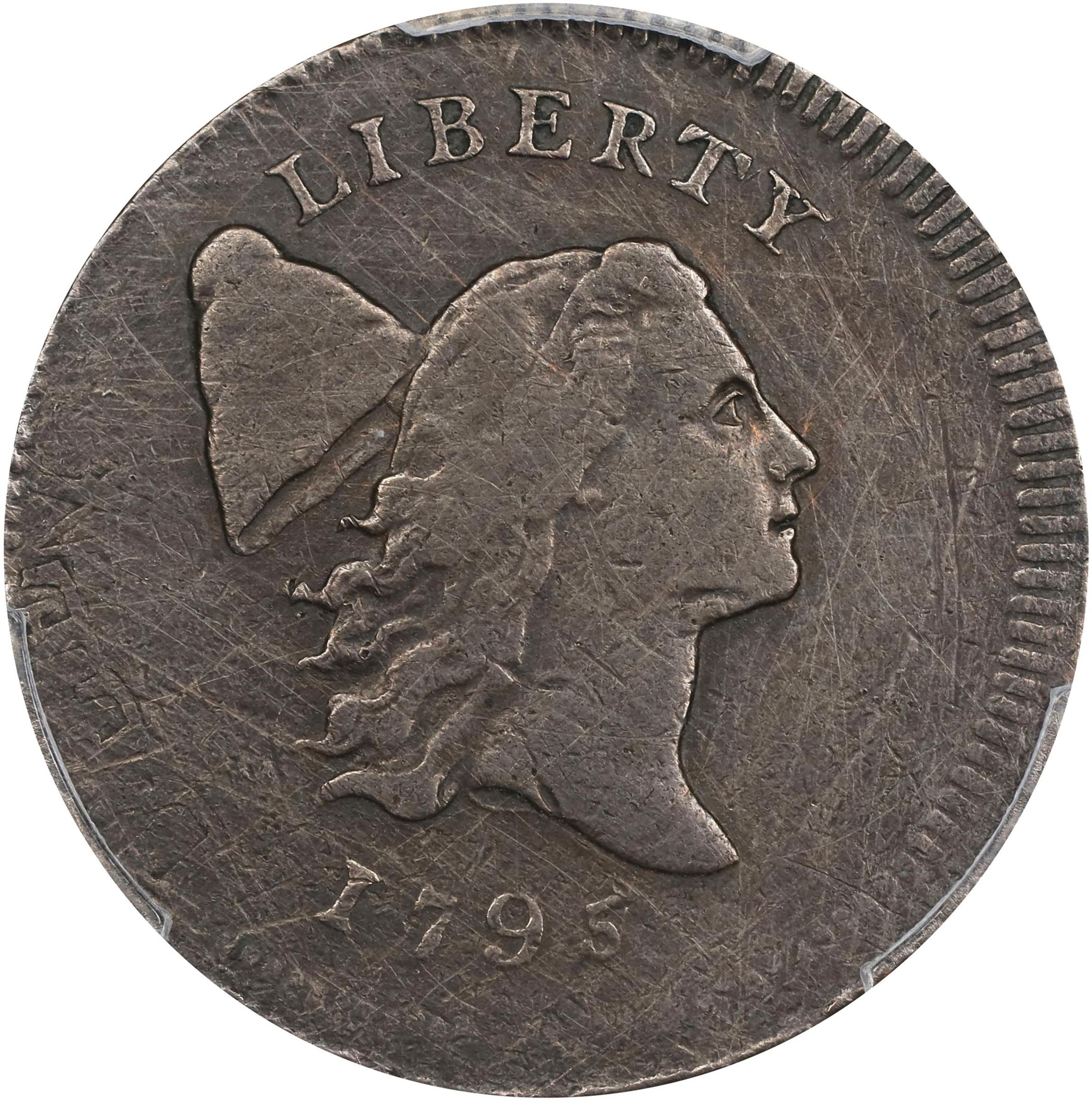 image for: 1795 Liberty Cap Half Cent. C-6a. Rarity-2. Plain Edge, No Pole. Thin Planchet. VF Details--Filed Rims (PCGS).