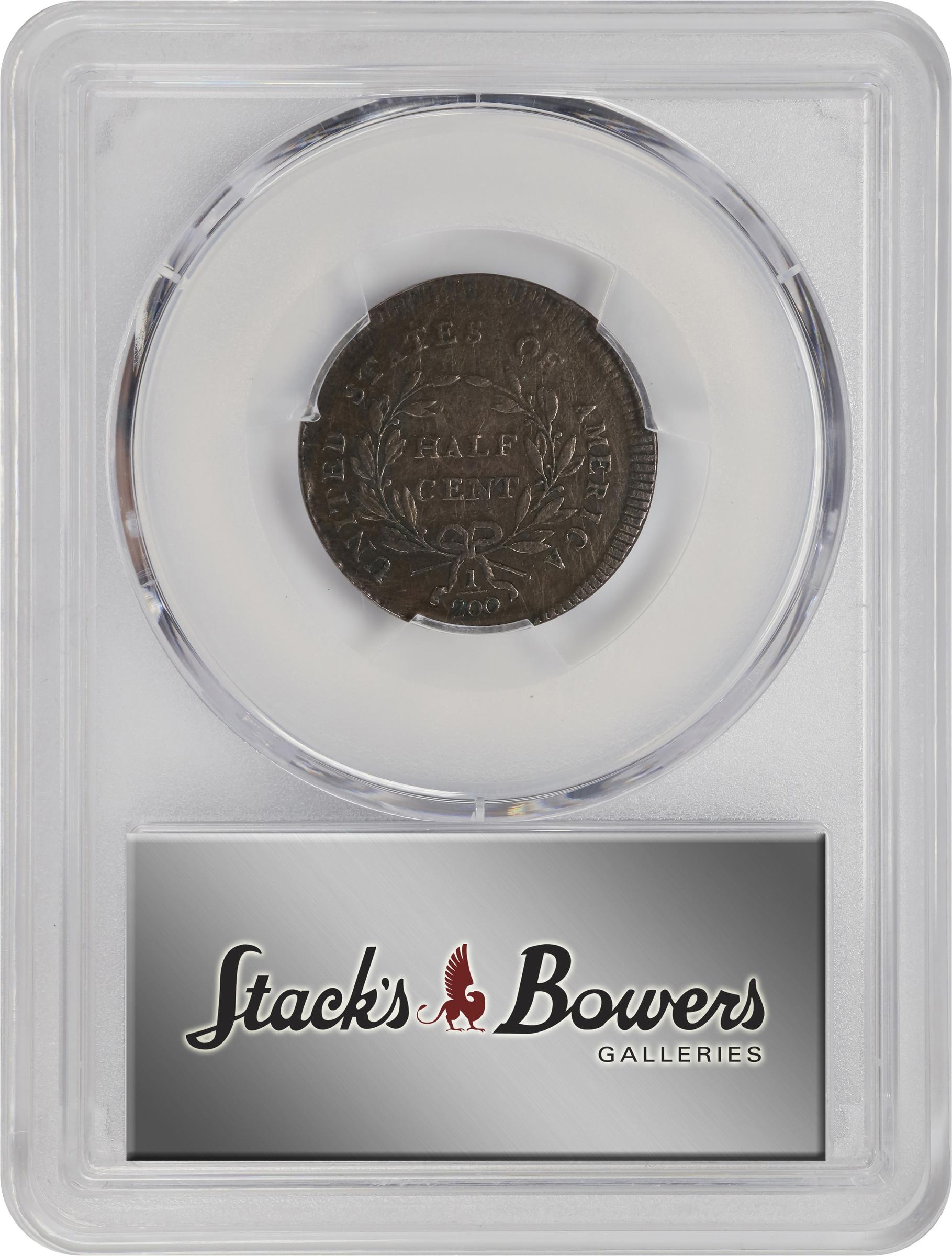 image for: 1795 Liberty Cap Half Cent. C-6a. Rarity-2. Plain Edge, No Pole. Thin Planchet. VF Details--Filed Rims (PCGS).