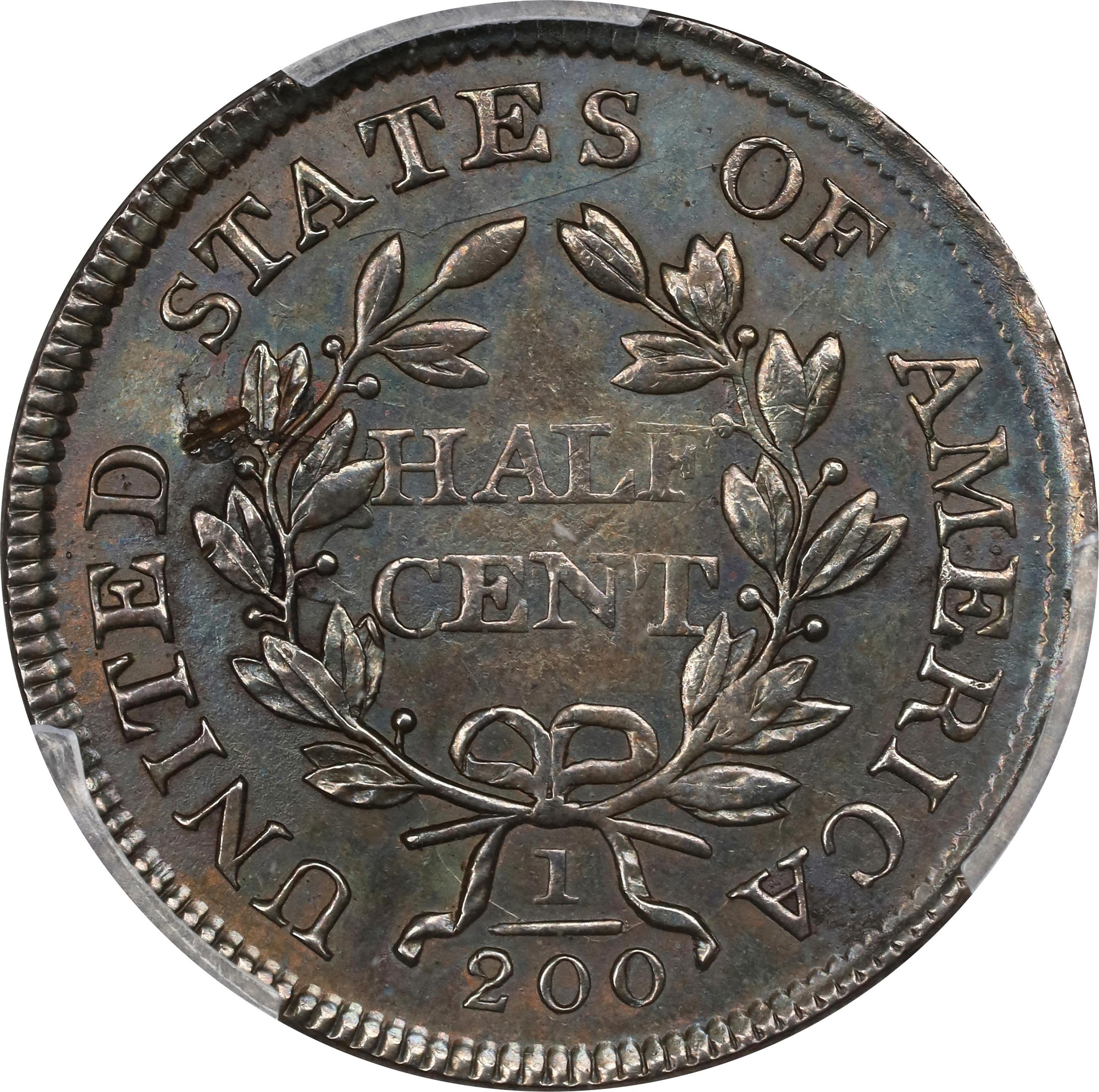 image for: 1803 Draped Bust Half Cent. C-4. Rarity-3. Unc Details--Damage (PCGS).