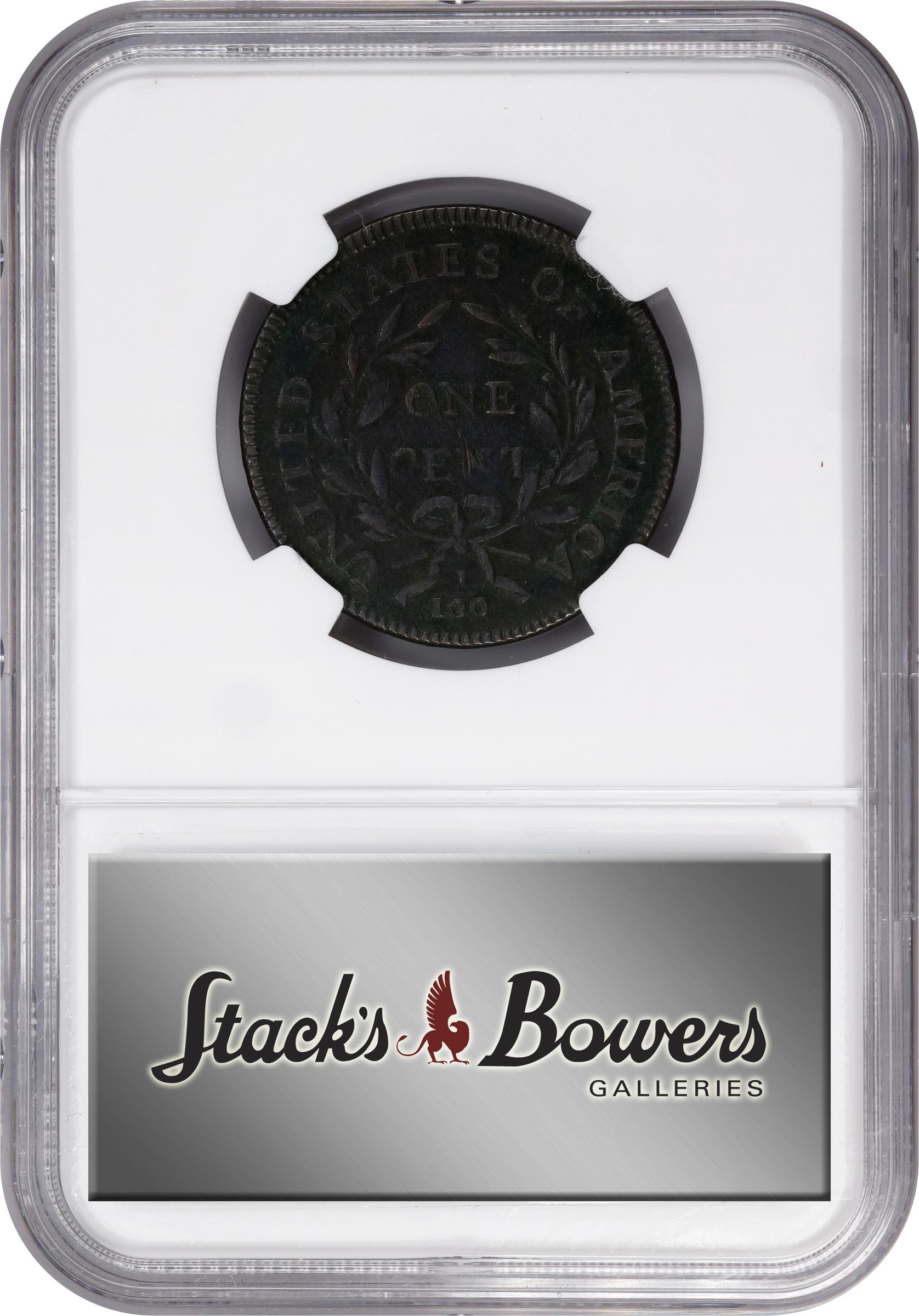 image for: 1797 Draped Bust Cent. S-120B, B-2a. Rarity-2. Reverse of 1795, Gripped Edge. EF Details--Burnished (NGC).