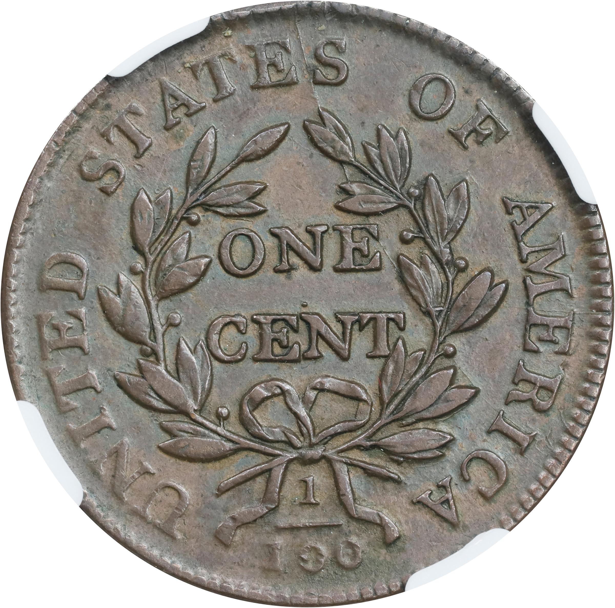image for: 1802 Draped Bust Cent. S-236, B-16. Rarity-1. AU Details--Rim Damage (NGC).