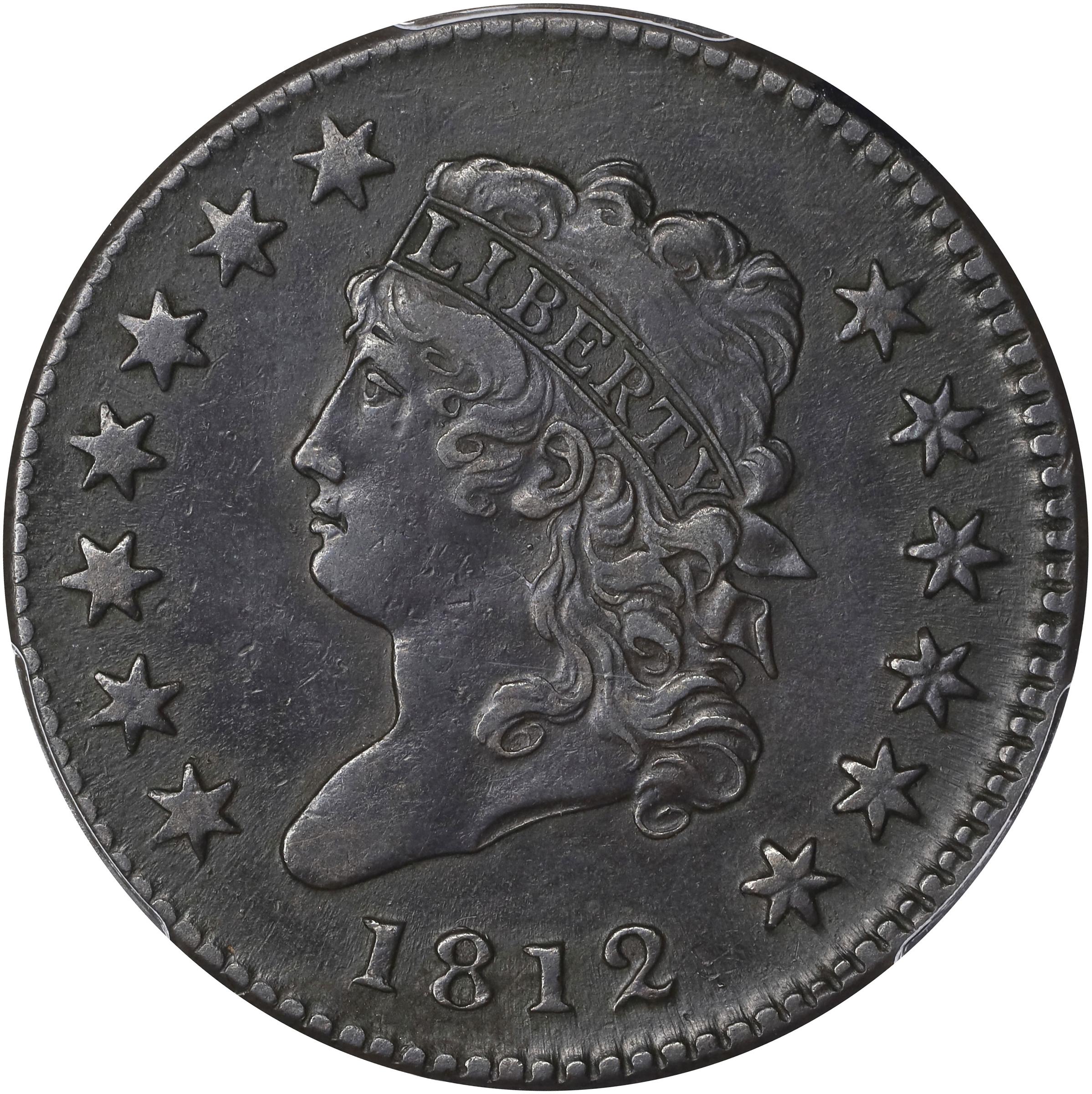 image for: 1812 Classic Head Cent. S-290, B-2. Rarity-1. Small Date. EF Details--Environmental Damage (PCGS).