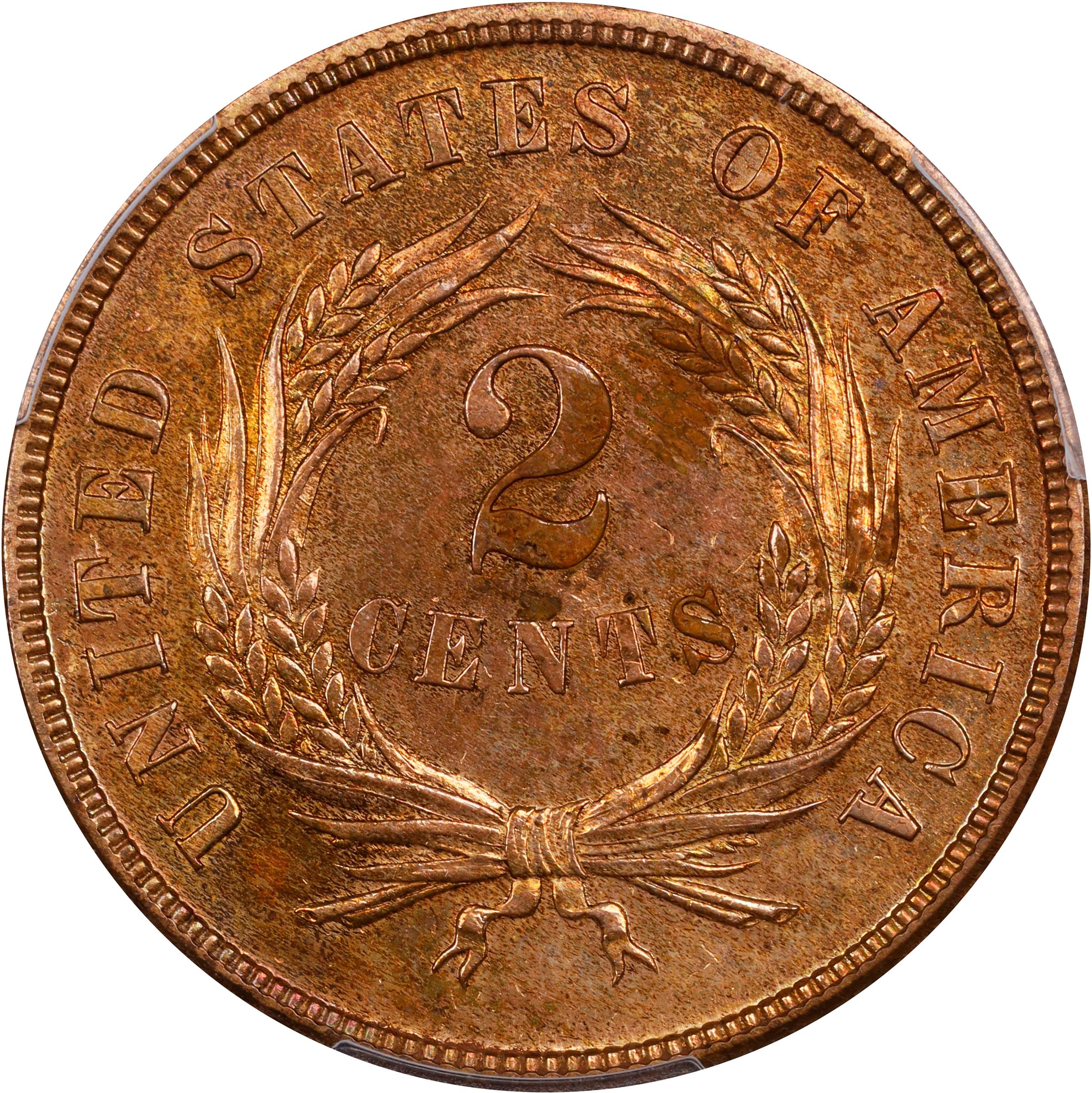 image for: 1871 Two-Cent Piece. Proof. Unc Details--Cleaned (PCGS).