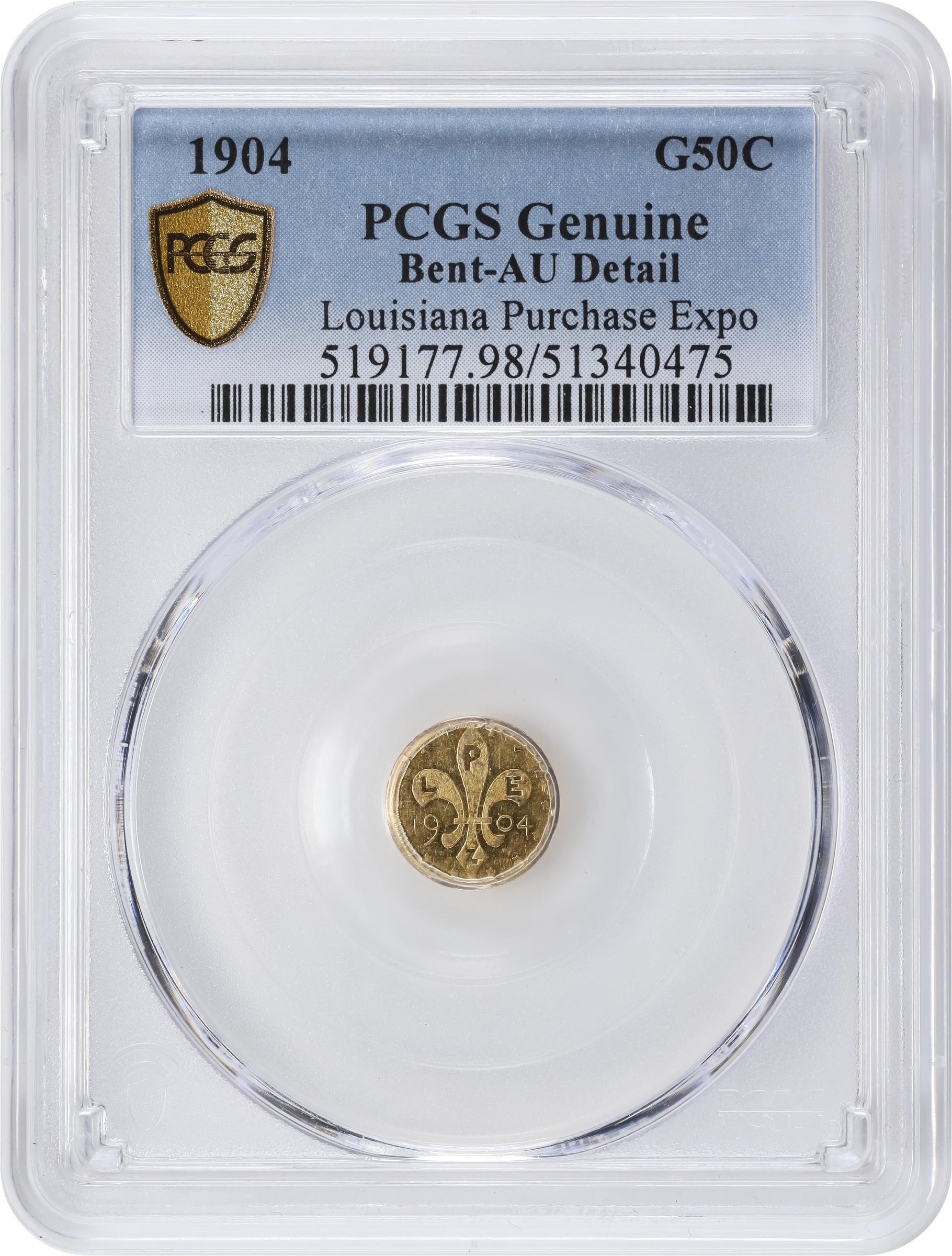 image for: 1904 Louisiana Purchase Exposition. 1/2 Gold. AU Details--Bent (PCGS).