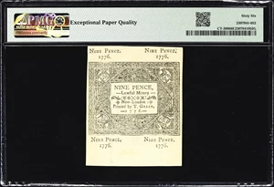 image for: CT-206. Connecticut. June 19, 1776. 9 Pence. PMG Gem Uncirculated 66 EPQ.