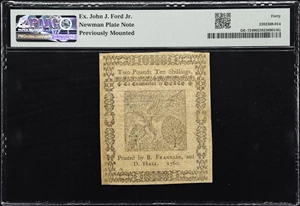 image for: DE-72. Delaware. May 31, 1760. 50 Shillings. PMG Extremely Fine 40.