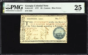 image for: GA-87. Georgia. 1777. $5. PMG Very Fine 25.