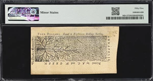 image for: MD-57. Maryland. March 1, 1770. $4. PMG About Uncirculated 55.