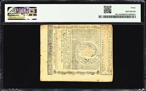 image for: NH-182. New Hampshire. April 29, 1780. $4. PMG Extremely Fine 40.