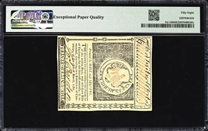 image for: NJ-186. New Jersey. June 9, 1780. $3. PMG Choice About Uncirculated 58 EPQ.