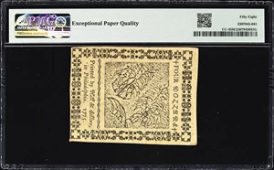 image for: CC-4. Continental Currency. May 10, 1775. $4. PMG Choice About Uncirculated 58 EPQ.