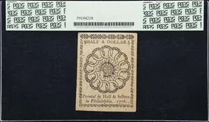 image for: CC-21. Continental Currency. February 17, 1776. $1/2. PCGS Currency Choice About New 55 PPQ.