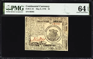 image for: CC-31. Continental Currency. May 9, 1776. $1. PMG Choice Uncirculated 64 EPQ.