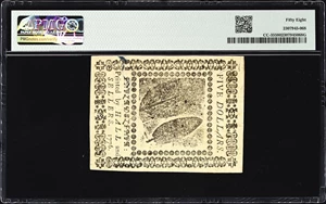 image for: CC-35. Continental Currency. May 9, 1776. $5. PMG Choice About Uncirculated 58.