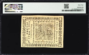 image for: CC-37. Continental Currency. May 9, 1776. $7. PMG Choice Uncirculated 64.