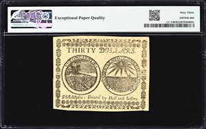 image for: CC-54. Continental Currency. November 2, 1776. $30. PMG Choice Uncirculated 63 EPQ.