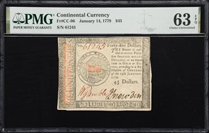 image for: CC-96. Continental Currency. January 14, 1779. $45. PMG Choice Uncirculated 63 EPQ.